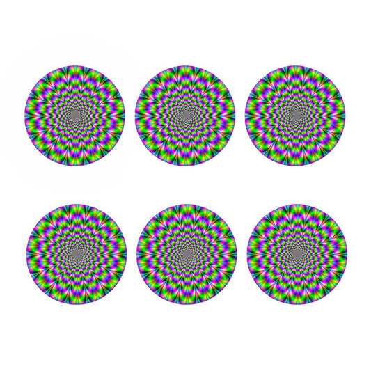 Neon Psychedelic Optical Illusion Coaster Set