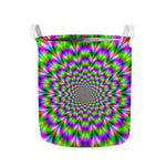 Neon Psychedelic Optical Illusion Collapsible Laundry Basket