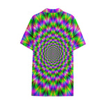 Neon Psychedelic Optical Illusion Cotton Hawaiian Shirt