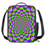 Neon Psychedelic Optical Illusion Crossbody Lunch Bag