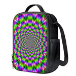 Neon Psychedelic Optical Illusion Crossbody Lunch Bag