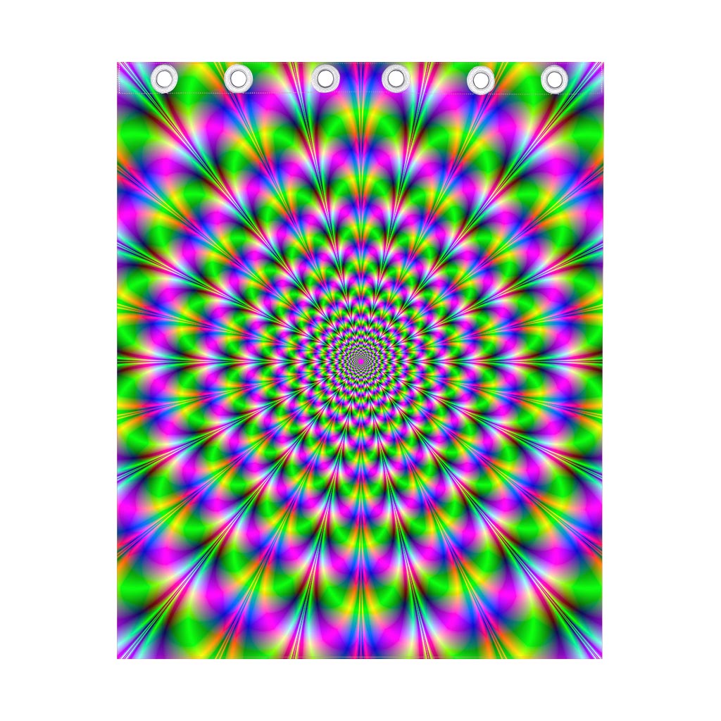 Neon Psychedelic Optical Illusion Curtain