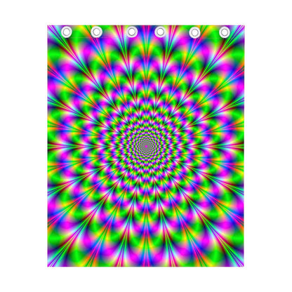 Neon Psychedelic Optical Illusion Curtain