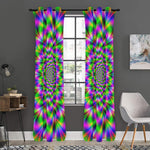 Neon Psychedelic Optical Illusion Curtain