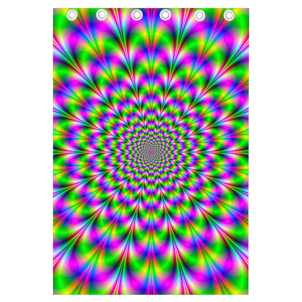 Neon Psychedelic Optical Illusion Curtain