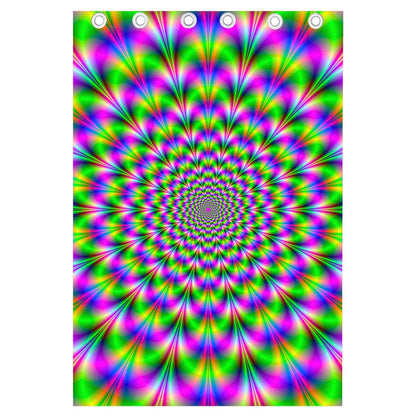 Neon Psychedelic Optical Illusion Curtain