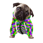 Neon Psychedelic Optical Illusion Dog Zip Up Hoodie
