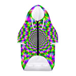 Neon Psychedelic Optical Illusion Dog Zip Up Hoodie