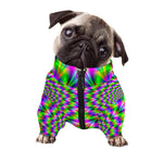 Neon Psychedelic Optical Illusion Dog Zip Up Jacket