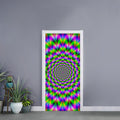 Neon Psychedelic Optical Illusion Door Sticker