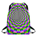 Neon Psychedelic Optical Illusion Drawstring Backpack