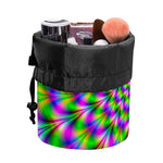 Neon Psychedelic Optical Illusion Drawstring Makeup Bag