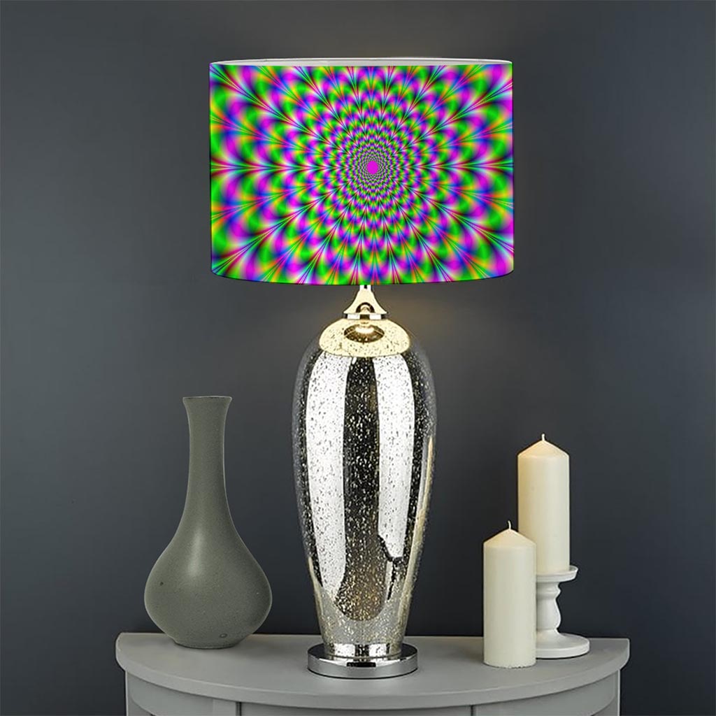 Neon Psychedelic Optical Illusion Drum Lamp Shade