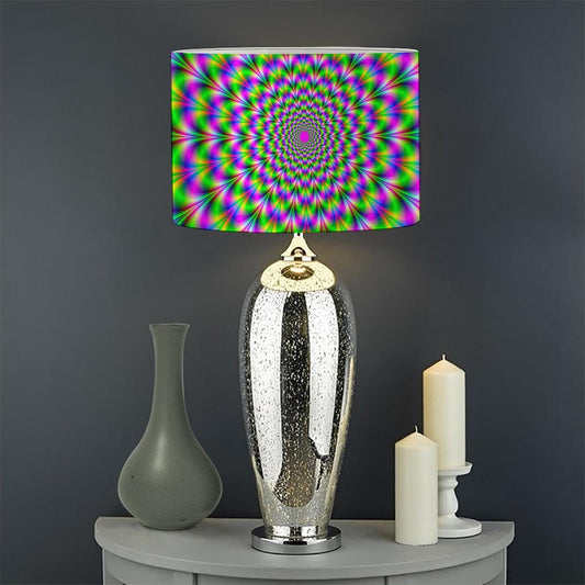 Neon Psychedelic Optical Illusion Drum Lamp Shade