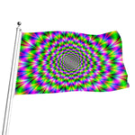 Neon Psychedelic Optical Illusion Flag