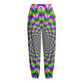 Neon Psychedelic Optical Illusion Fleece Lined Knit Pants