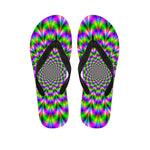 Neon Psychedelic Optical Illusion Flip Flops