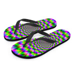 Neon Psychedelic Optical Illusion Flip Flops