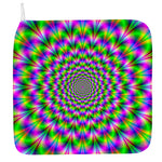 Neon Psychedelic Optical Illusion Hand Towel
