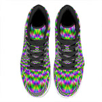 Neon Psychedelic Optical Illusion High Top Leather Sneakers