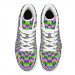 Neon Psychedelic Optical Illusion High Top Leather Sneakers