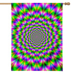 Neon Psychedelic Optical Illusion House Flag