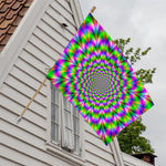 Neon Psychedelic Optical Illusion House Flag