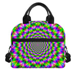 Neon Psychedelic Optical Illusion Insulated Lunch Bag