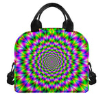 Neon Psychedelic Optical Illusion Insulated Lunch Bag