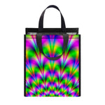 Neon Psychedelic Optical Illusion Insulated Lunch Tote