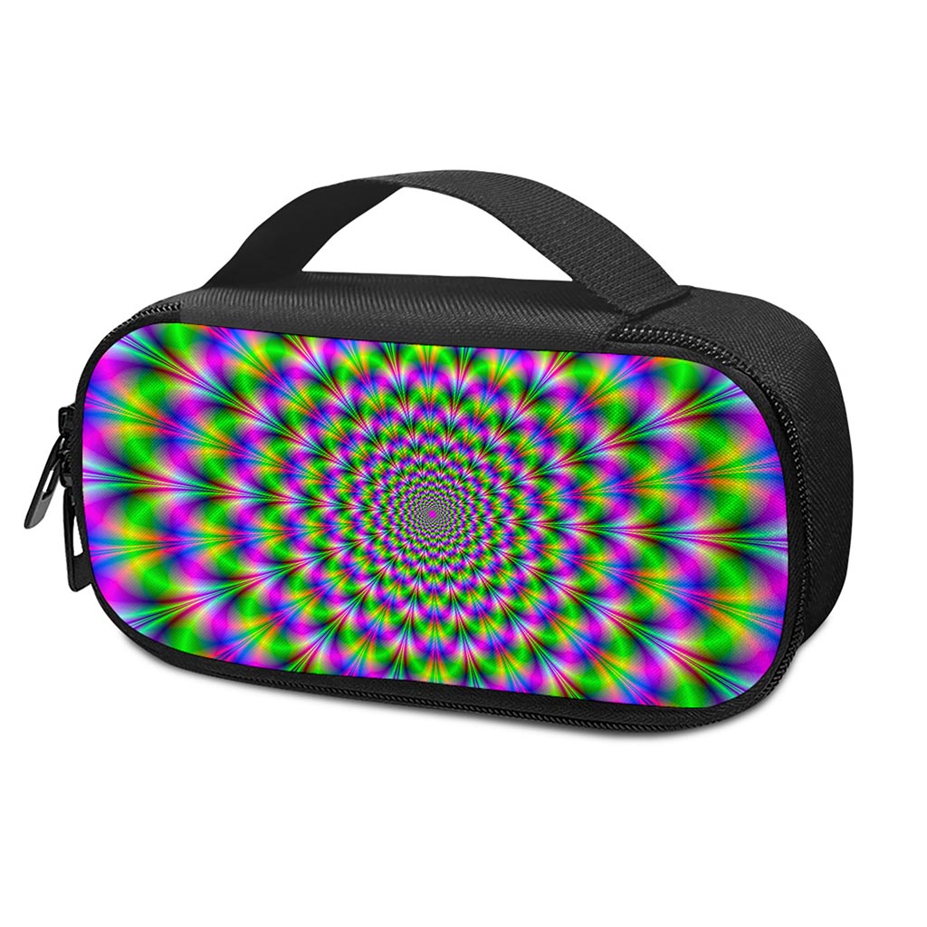 Neon Psychedelic Optical Illusion Insulin Cooler Travel Case