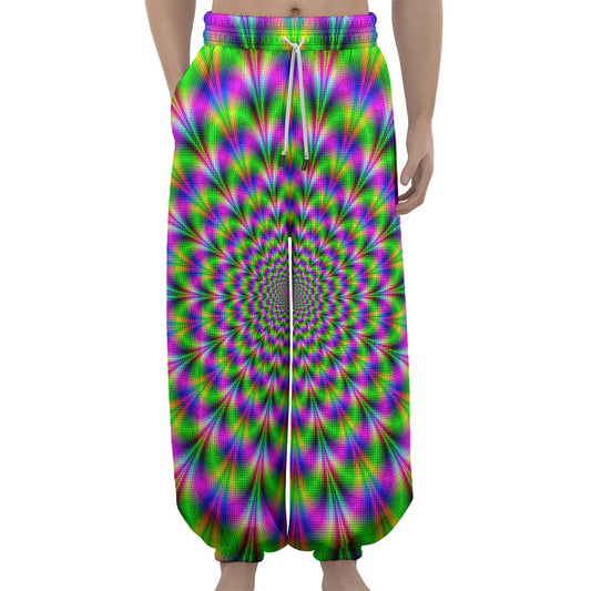 Neon Psychedelic Optical Illusion Lantern Pants