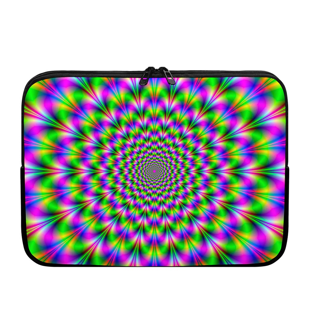 Neon Psychedelic Optical Illusion Laptop Sleeve