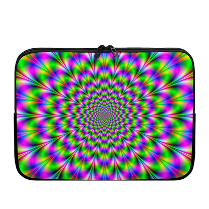 Neon Psychedelic Optical Illusion Laptop Sleeve