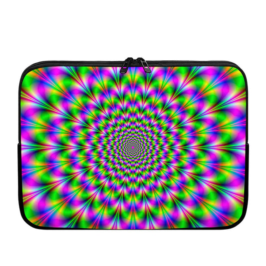 Neon Psychedelic Optical Illusion Laptop Sleeve