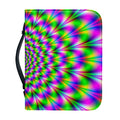 Neon Psychedelic Optical Illusion Leather Bible Cover