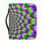 Neon Psychedelic Optical Illusion Leather Bible Cover