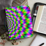 Neon Psychedelic Optical Illusion Leather Bible Cover