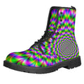 Neon Psychedelic Optical Illusion Lace-Up Boots