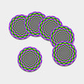 Neon Psychedelic Optical Illusion Leather Coaster Set