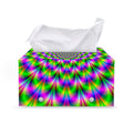 Neon Psychedelic Optical Illusion Leather Tissue Box Cover