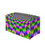 Neon Psychedelic Optical Illusion Leather Tissue Box Cover
