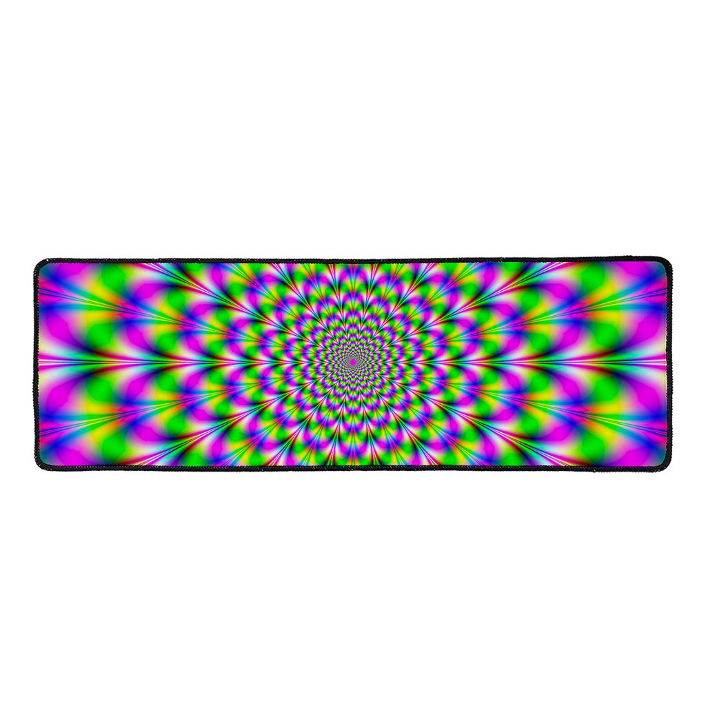 Neon Psychedelic Optical Illusion Long Kitchen Mat