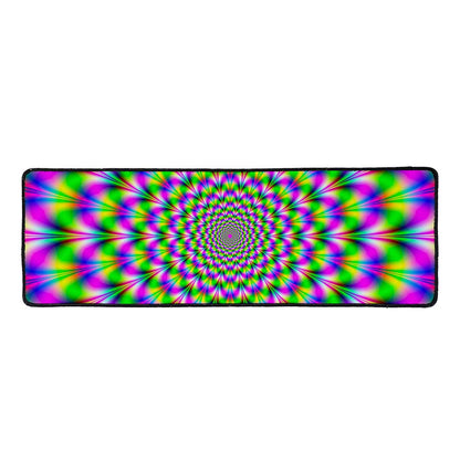 Neon Psychedelic Optical Illusion Long Kitchen Mat