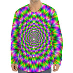 Neon Psychedelic Optical Illusion Long Sleeve Baseball Jersey