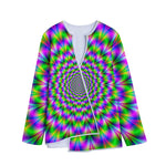 Neon Psychedelic Optical Illusion Long Sleeve Short Coat