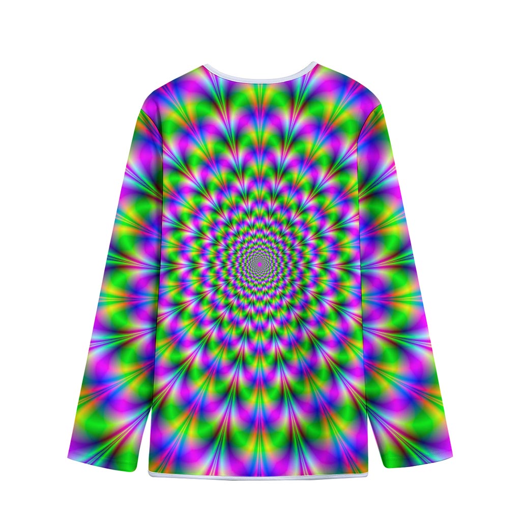 Neon Psychedelic Optical Illusion Long Sleeve Short Coat