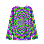 Neon Psychedelic Optical Illusion Long Sleeve Short Coat