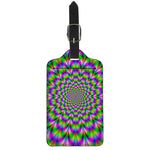 Neon Psychedelic Optical Illusion Luggage Tag
