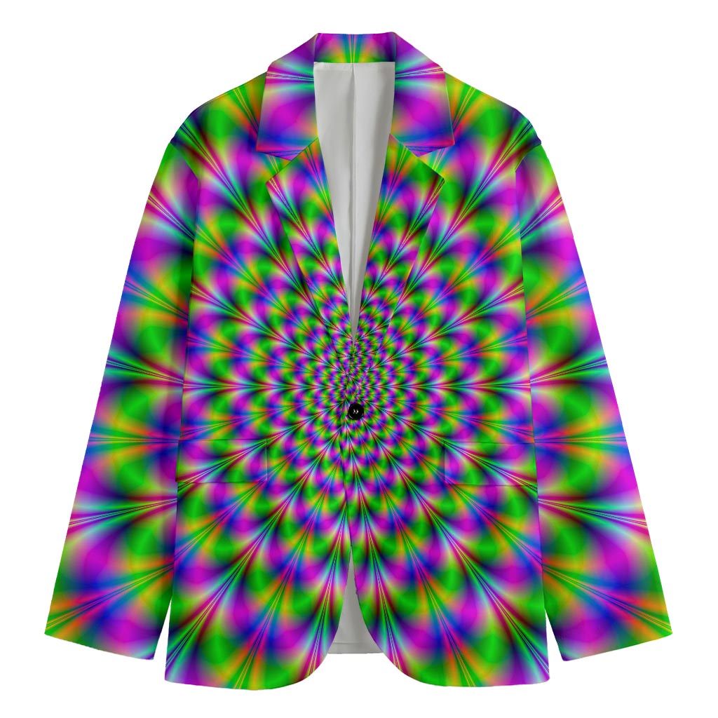 Neon Psychedelic Optical Illusion Men's Blazer